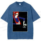 Unisex David Bowie Vintage Graffiti Printed Washed Tee