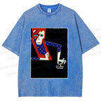 Unisex David Bowie Vintage Graffiti Printed Washed Tee