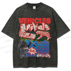 Unisex Vintage Poster Printed Washed Tee