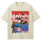 Unisex Vintage Poster Printed Washed Tee