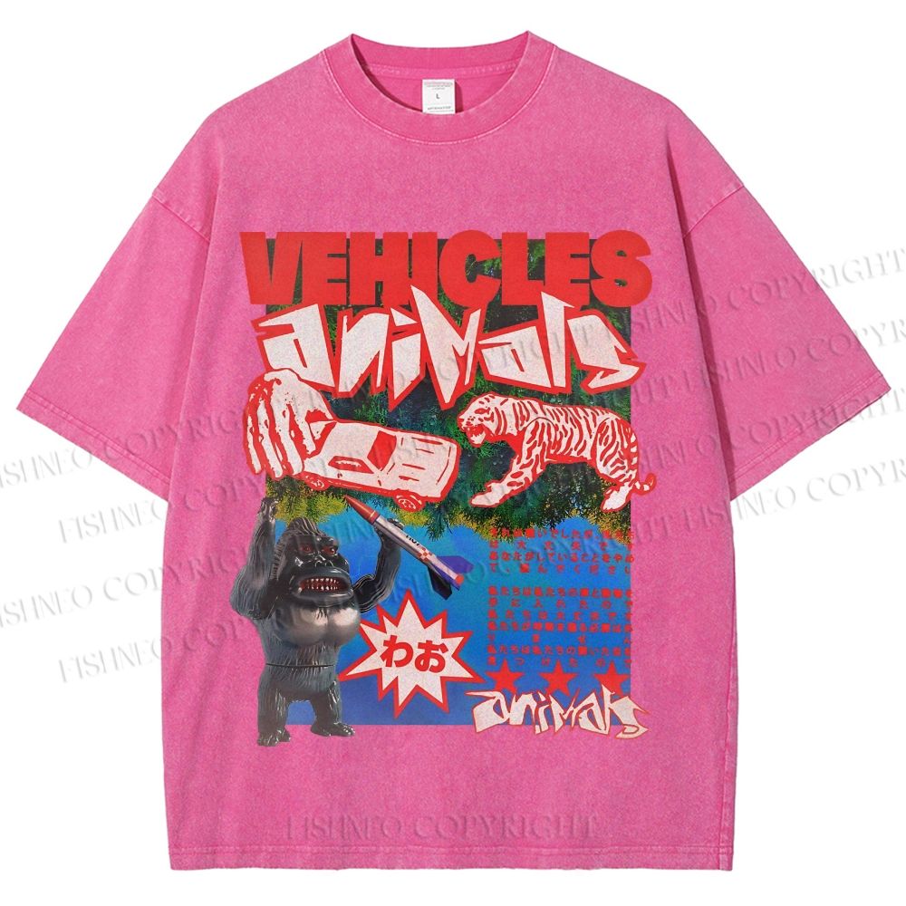 Unisex Vintage Poster Printed Washed Tee
