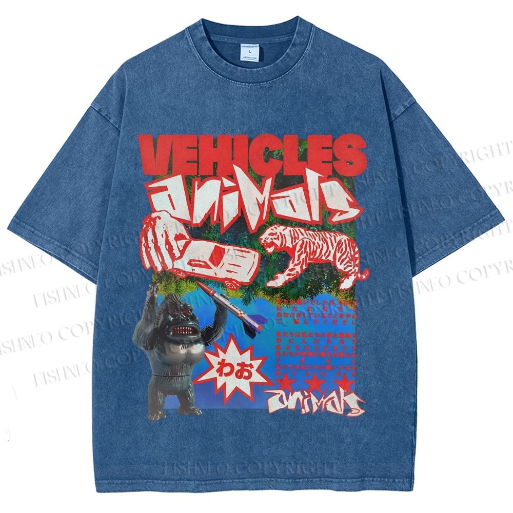 Unisex Vintage Poster Printed Washed Tee