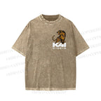 Unisex Japanese Tiger Printed Washed Tee