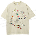 Unisex How Do You See Me Art Eyes Printed Washed Tee