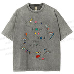 Unisex How Do You See Me Art Eyes Printed Washed Tee