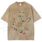 Unisex How Do You See Me Art Eyes Printed Washed Tee