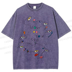 Unisex How Do You See Me Art Eyes Printed Washed Tee