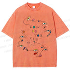 Unisex How Do You See Me Art Eyes Printed Washed Tee