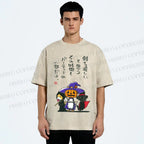 Unisex Halloween Cat Dog Printed Washed Tee