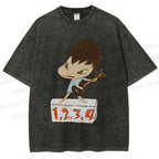 Unisex Yoshitomo Nara Singing Printed Washed Tee