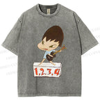 Unisex Yoshitomo Nara Singing Printed Washed Tee