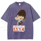 Unisex Yoshitomo Nara Singing Printed Washed Tee
