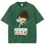 Unisex Yoshitomo Nara Singing Printed Washed Tee