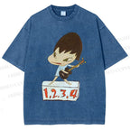 Unisex Yoshitomo Nara Singing Printed Washed Tee
