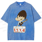 Unisex Yoshitomo Nara Singing Printed Washed Tee