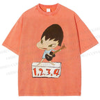 Unisex Yoshitomo Nara Singing Printed Washed Tee