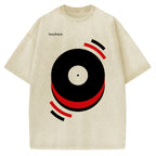 Unisex Musical Happiness Printed Washed T-shirt