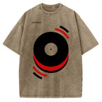 Unisex Musical Happiness Printed Washed T-shirt