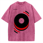 Unisex Musical Happiness Printed Washed T-shirt