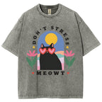 Don't Stress Cat  Washed T-Shirt