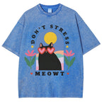 Don't Stress Cat  Washed T-Shirt