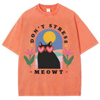 Don't Stress Cat  Washed T-Shirt