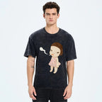 Smoking Girl Washed T-Shirt