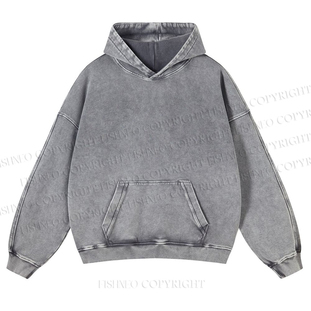 Casual Bauhaus Geometry Printed Washed Hoodie