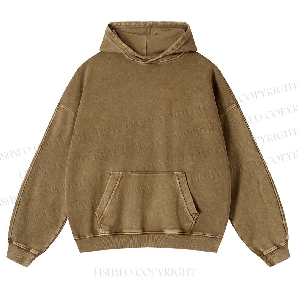 Resist Frog Printed Casual Washed Hoodie