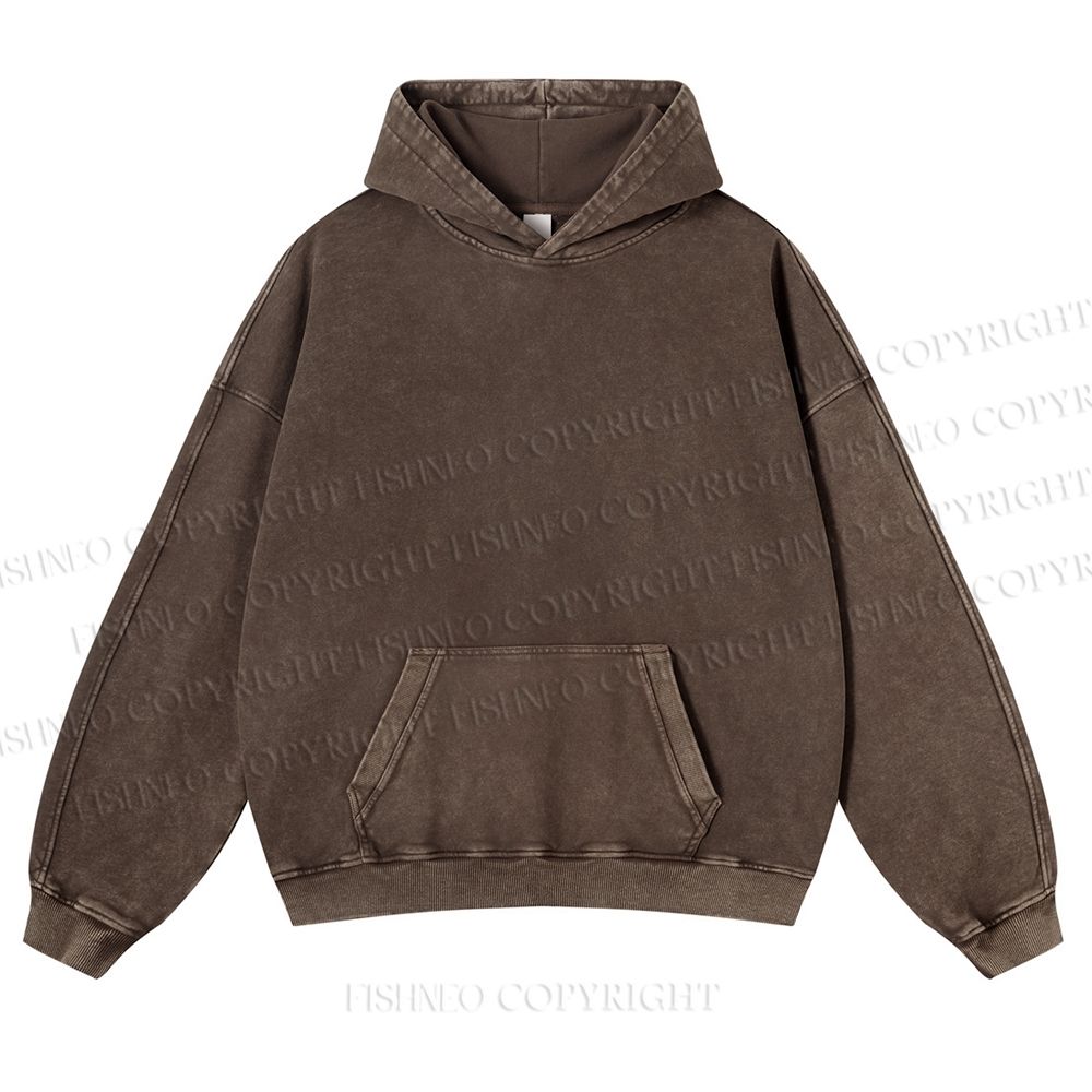 Casual Geometric Eyes Printed Washed Hoodie