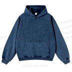 Casual Geometric Eyes Printed Washed Hoodie