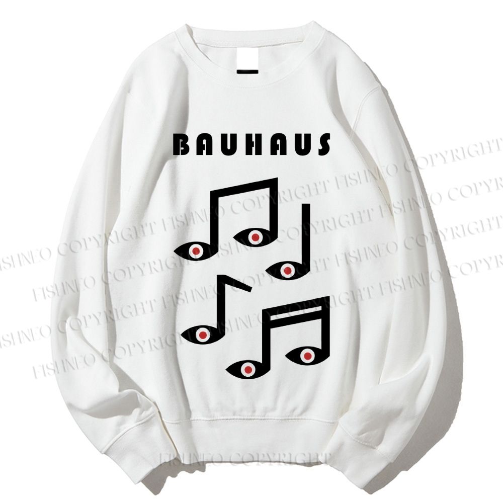 Unisex Bauhaus Musical Note Eyes Printed Sweatshirt
