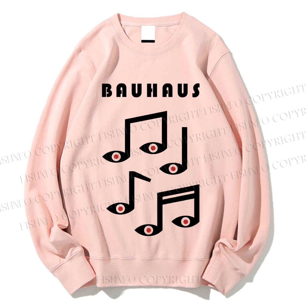 Unisex Bauhaus Musical Note Eyes Printed Sweatshirt