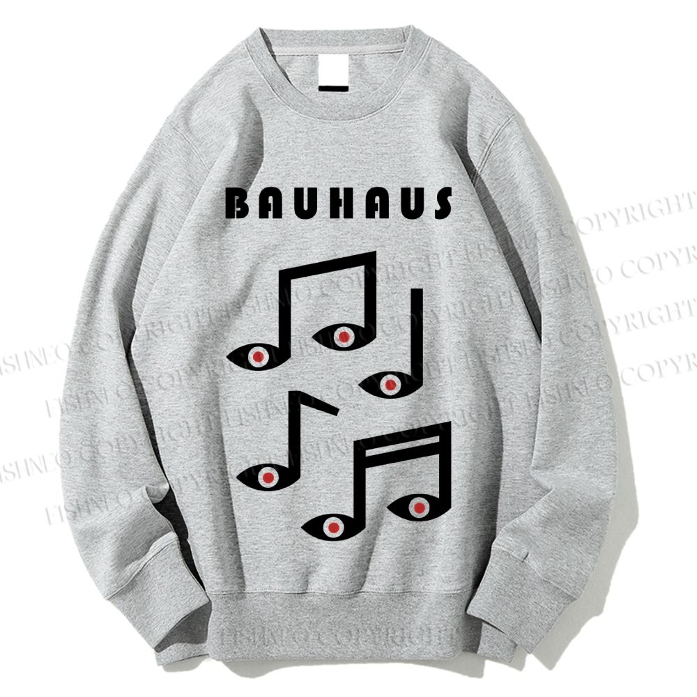 Unisex Bauhaus Musical Note Eyes Printed Sweatshirt