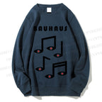 Unisex Bauhaus Musical Note Eyes Printed Sweatshirt