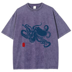 Octopus Vintage Wash Japanese Design T-Shirt