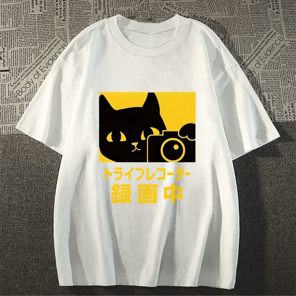 Cat Camera Japanese Style Classic Tee
