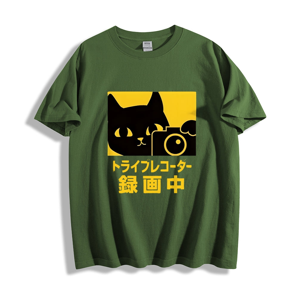 Cat Camera Japanese Style Classic Tee