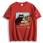 Black Cat Sunflower Japanese Style Classic Tee