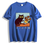 Black Cat Sunflower Japanese Style Classic Tee
