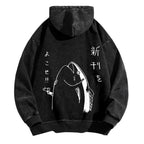 Fish Vintage Washed Cotton Back Art Hoodie