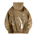 Fish Vintage Washed Cotton Back Art Hoodie