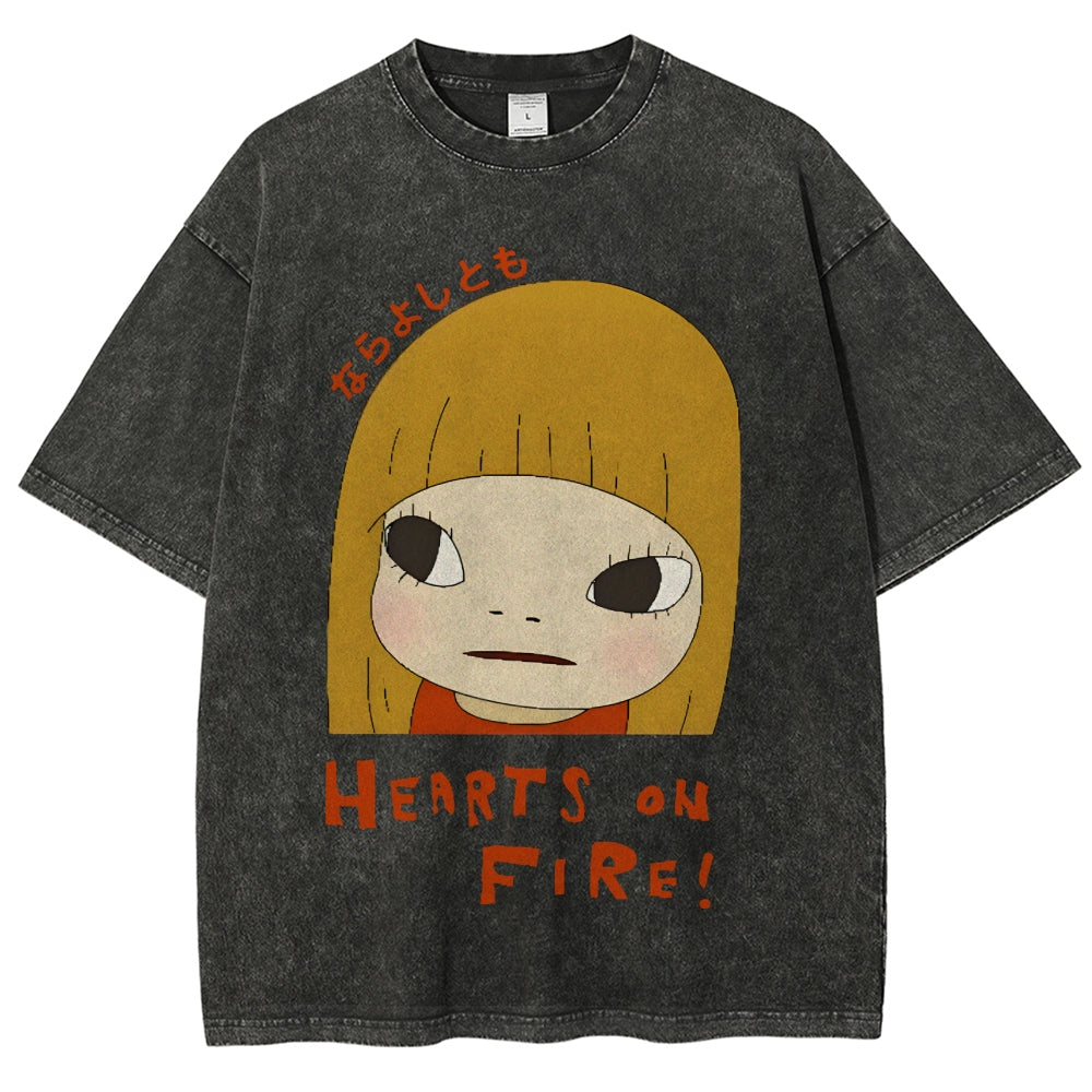 Yoshitomo Nara Vintage Wash Japanese Design T-Shirt