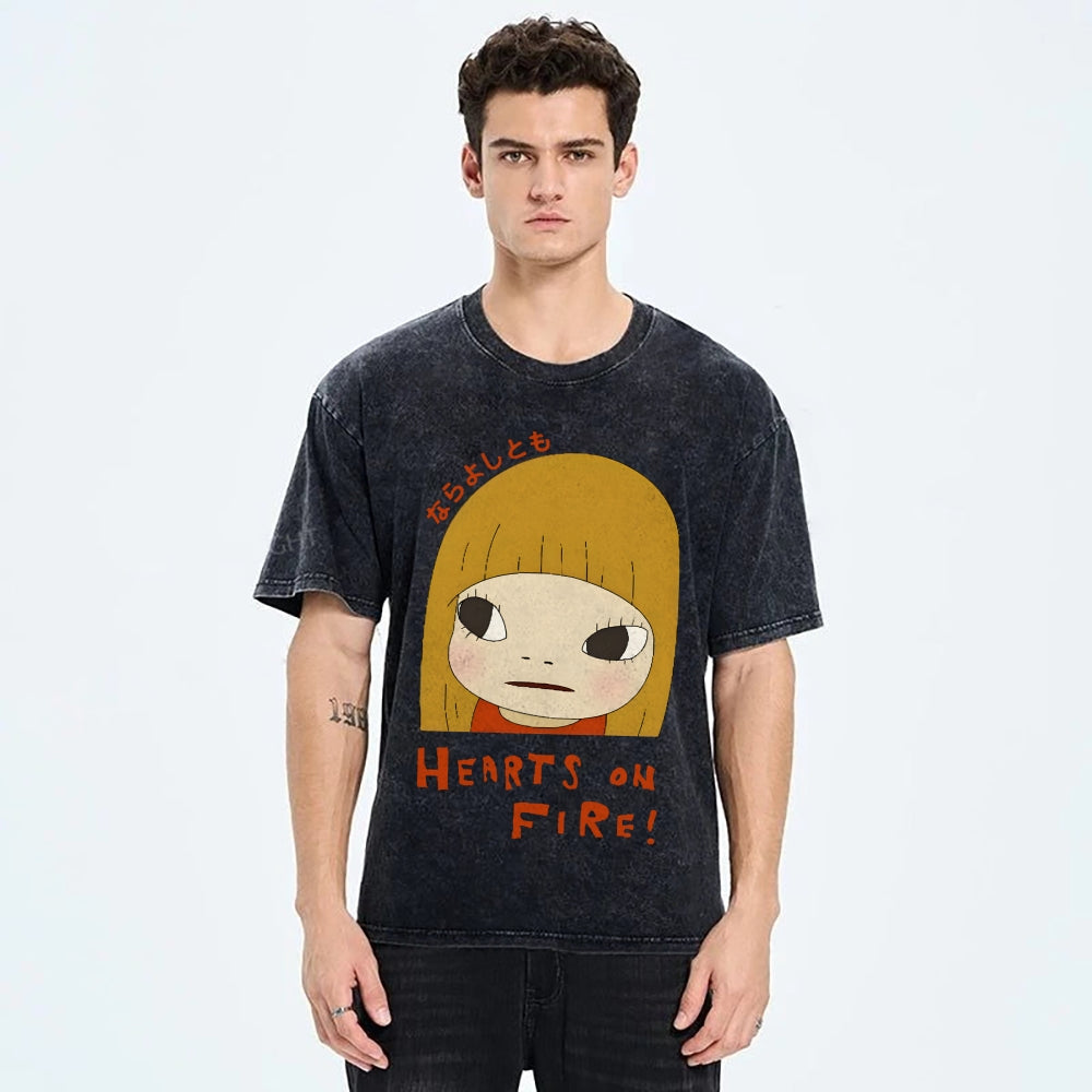 Yoshitomo Nara Vintage Wash Japanese Design T-Shirt
