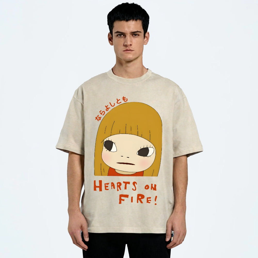Yoshitomo Nara Vintage Wash Japanese Design T-Shirt