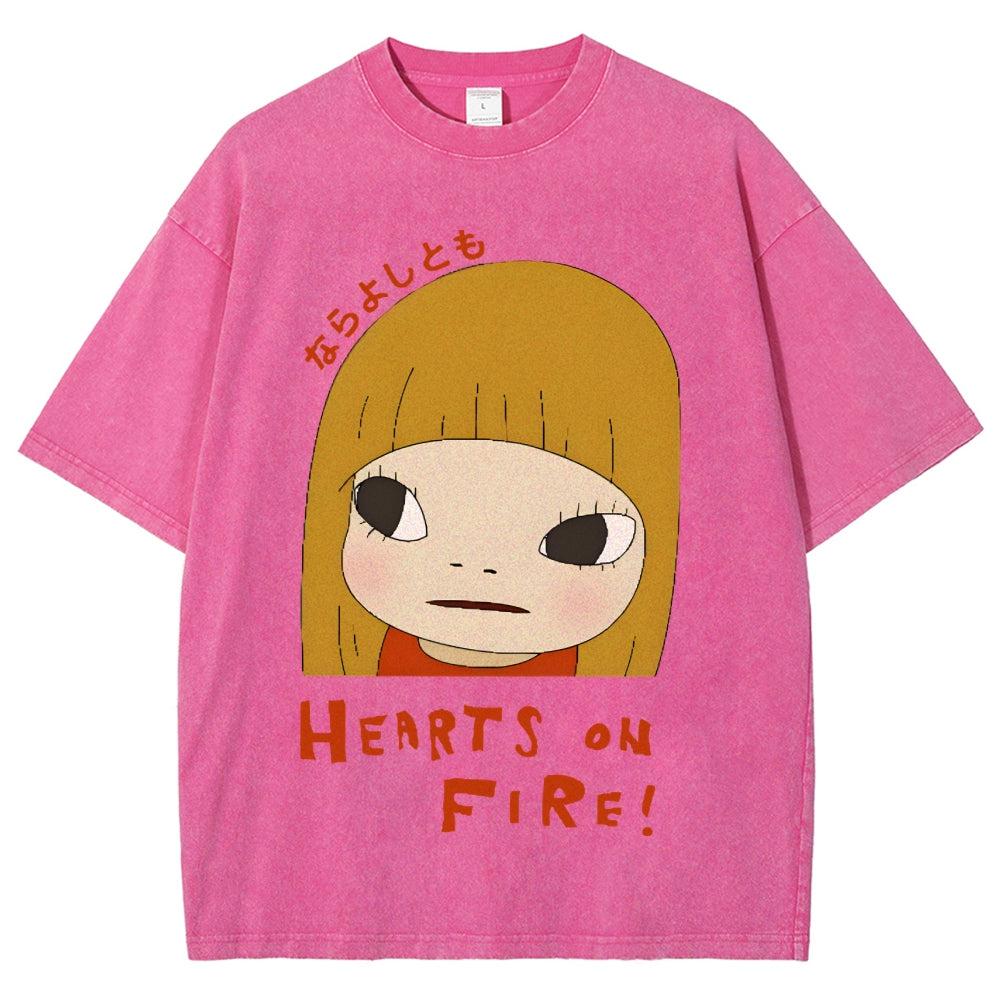 Yoshitomo Nara Vintage Wash Japanese Design T-Shirt