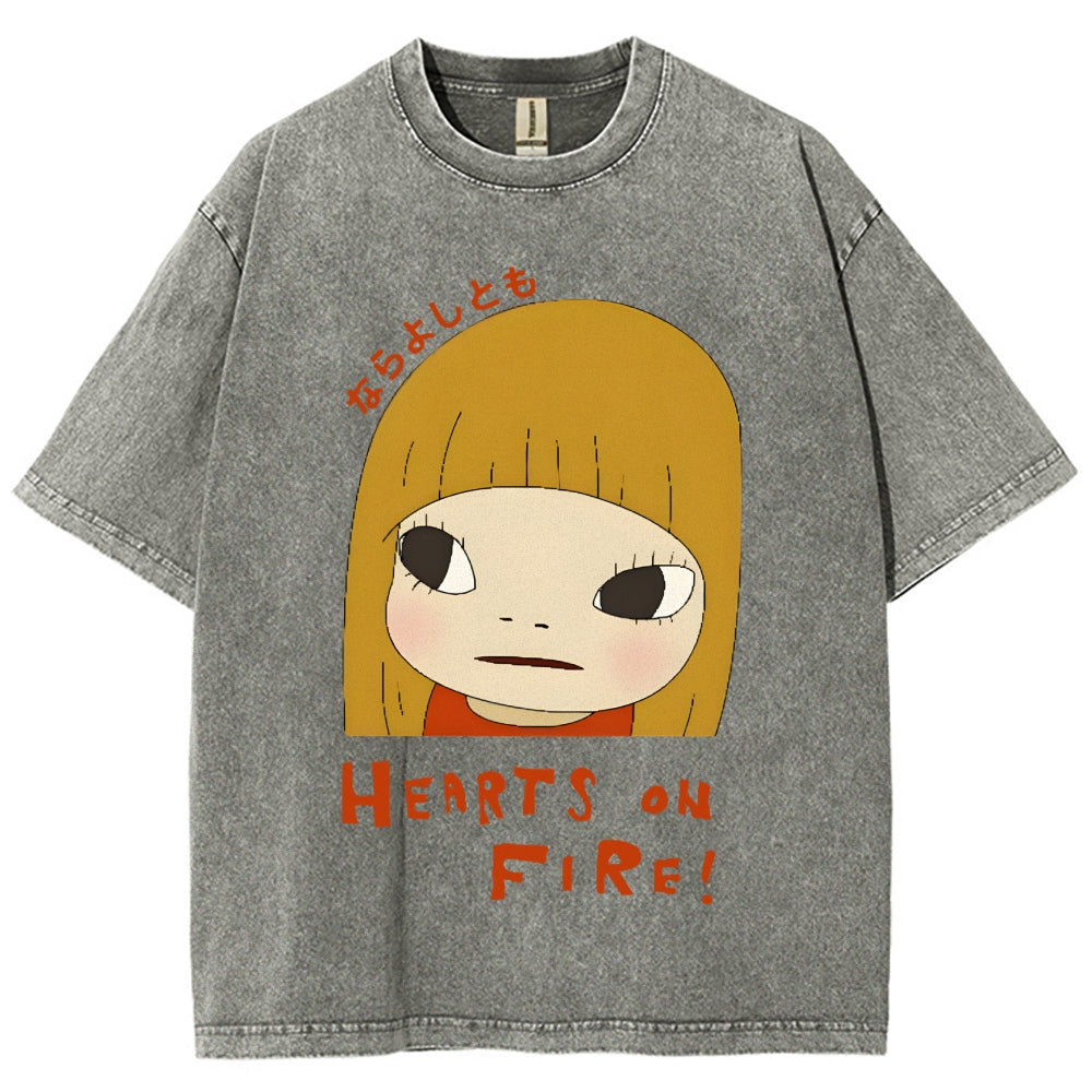 Yoshitomo Nara Vintage Wash Japanese Design T-Shirt