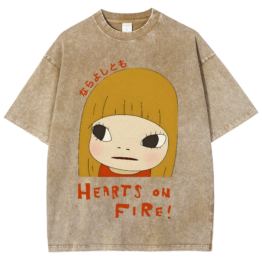 Yoshitomo Nara Vintage Wash Japanese Design T-Shirt