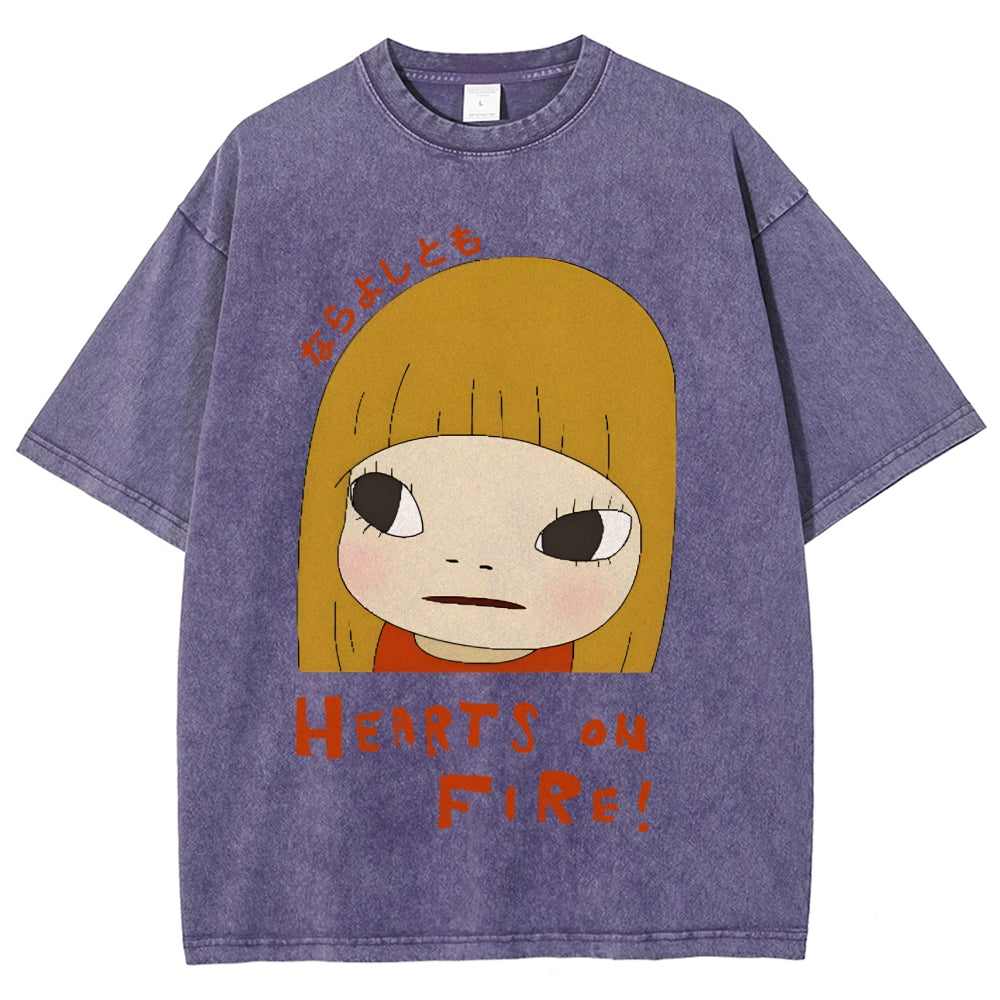 Yoshitomo Nara Vintage Wash Japanese Design T-Shirt