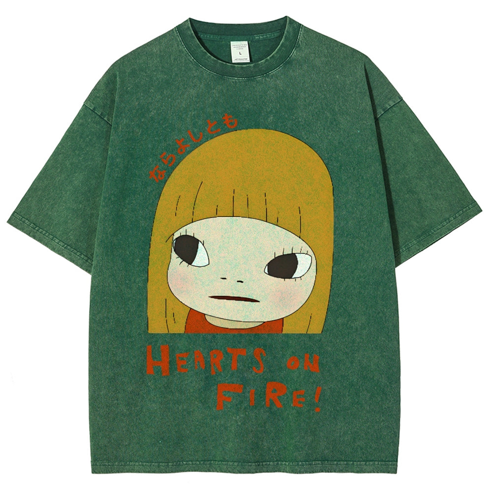 Yoshitomo Nara Vintage Wash Japanese Design T-Shirt